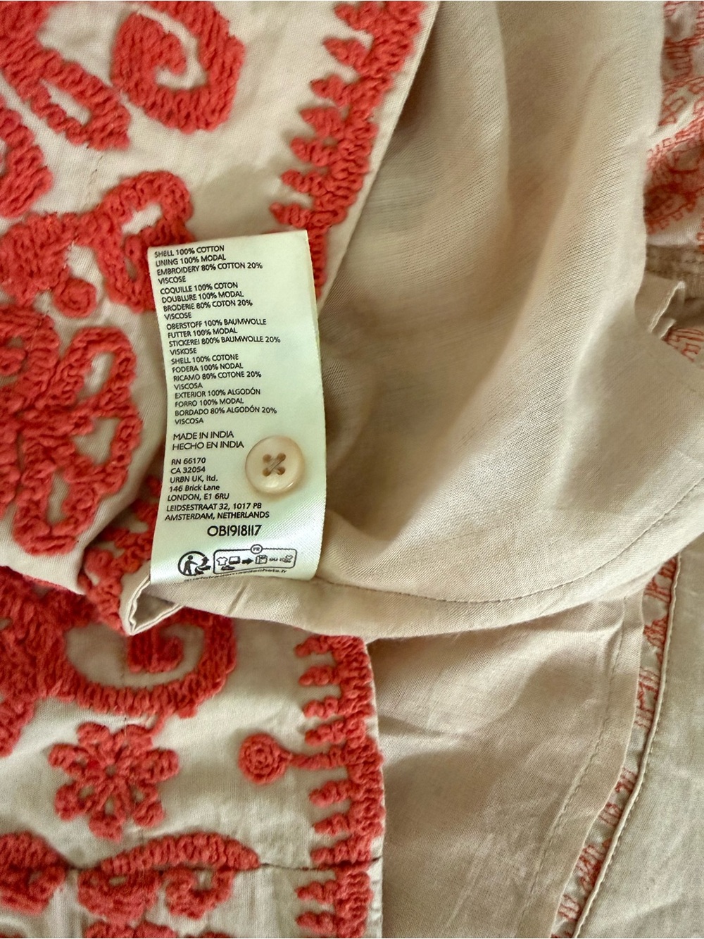 Anthropologie Maeve heavily embroidered shirtdress pockets lined - Picture 13 of 13
